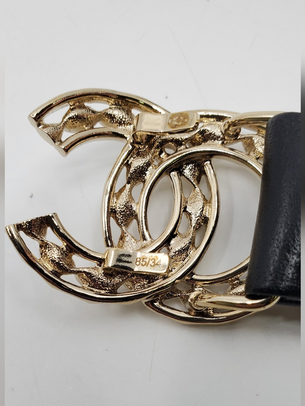 Chanel 2024 Lambskin Metal Strass Ruched Chain CC Belt - Picture 5 of 8
